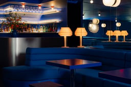 Only Love Strangers: A Jazz Lounge Decked Out in Cobalt Blue