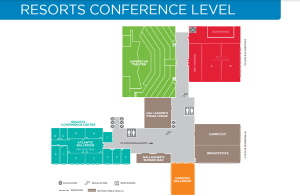 Resorts Casino Hotel Floor Plans, Meeting Rooms