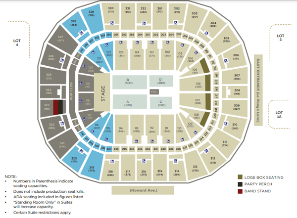Seating Charts  Smoothie King Center