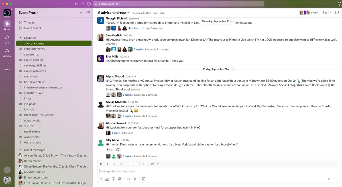 Gain access to exclusive Slack Groups