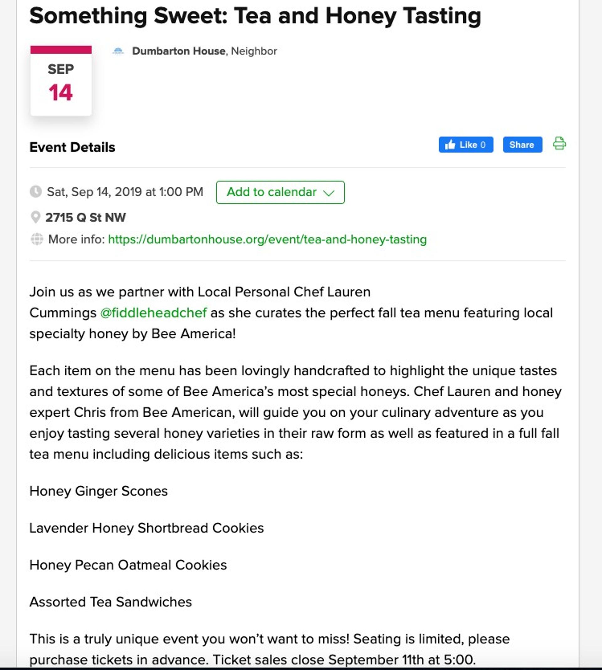 Something Sweet: Tea and Honey Tasting