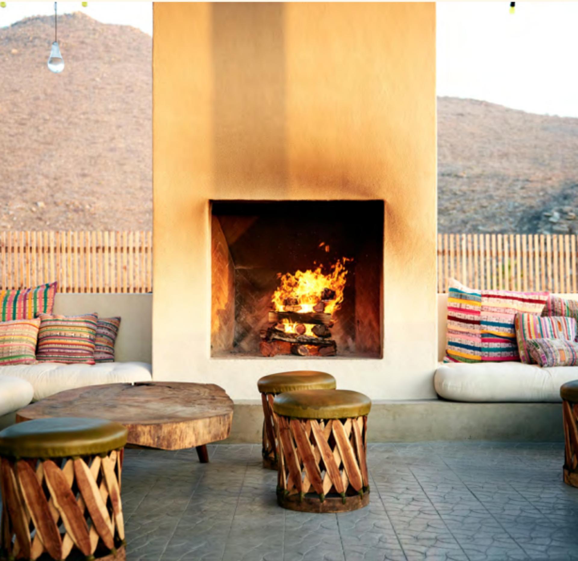 Fireplace at the Pool