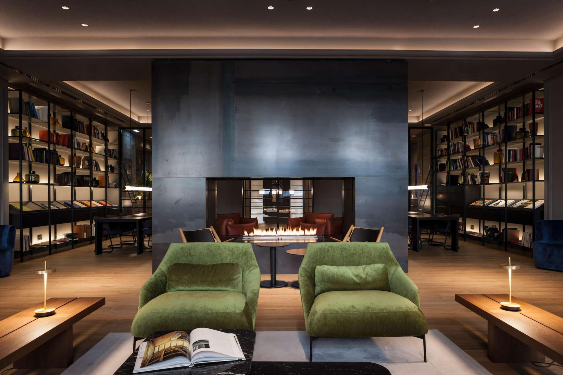 Reading Room with Fireplace