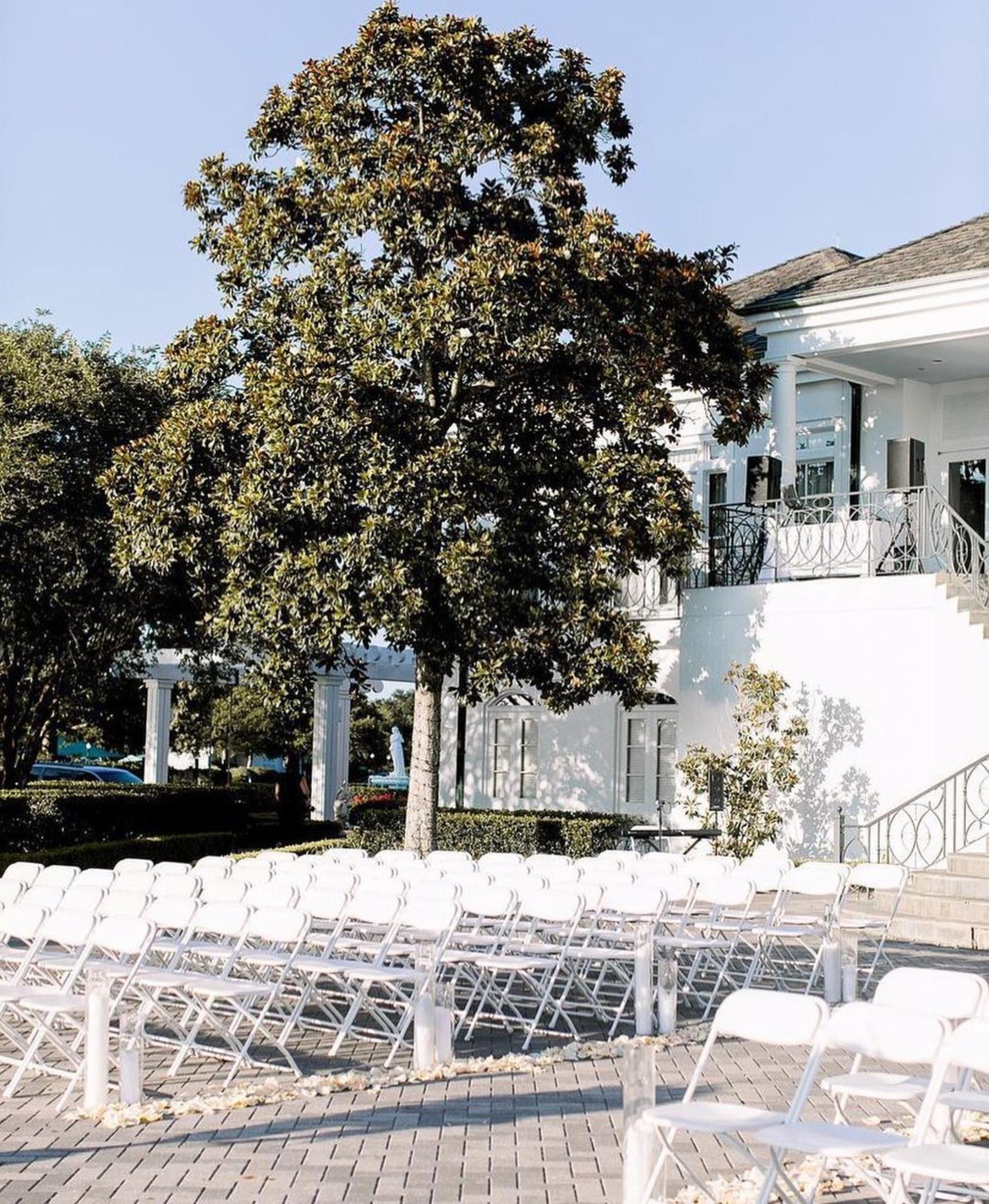 The White House Lawn and Cobblestone Patio