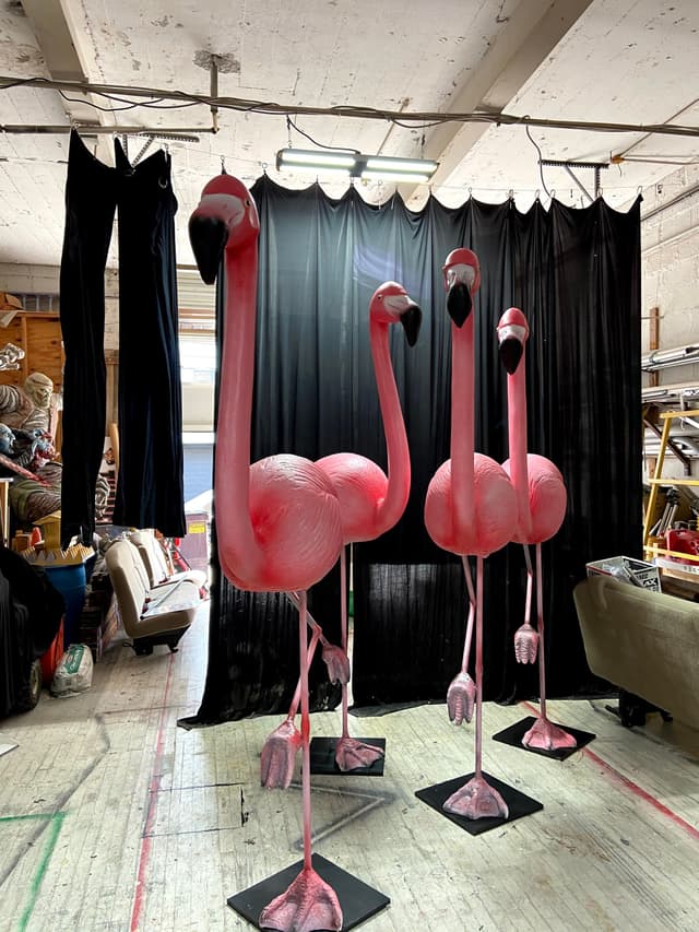 Oversized Flamingo Sculpts 