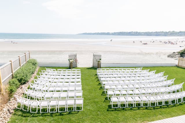 Newport Beach House-Terrace II ceremony set up-Beach Goers in Back_Kim Chauvin Photography.jpg