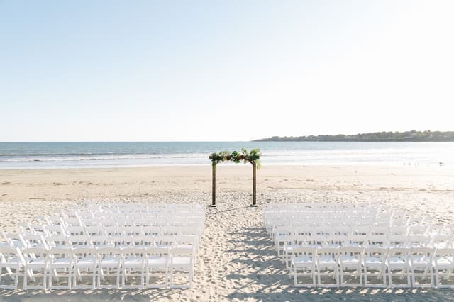 Newport Beach House-Beach Ceremony Set Up-Palm and wooden arch_Kim Chauvin Photography.jpg