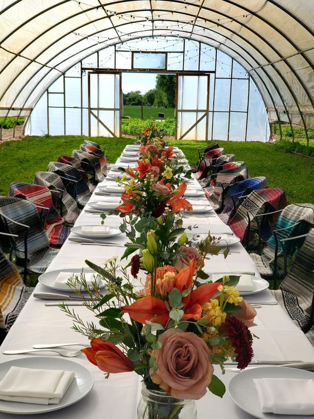 Greenhouse Farm Dinner Space