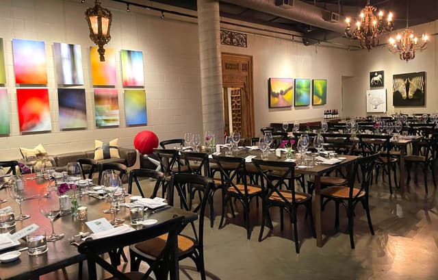 The RiverHouse Private Dining Room featuring Arena Galleries