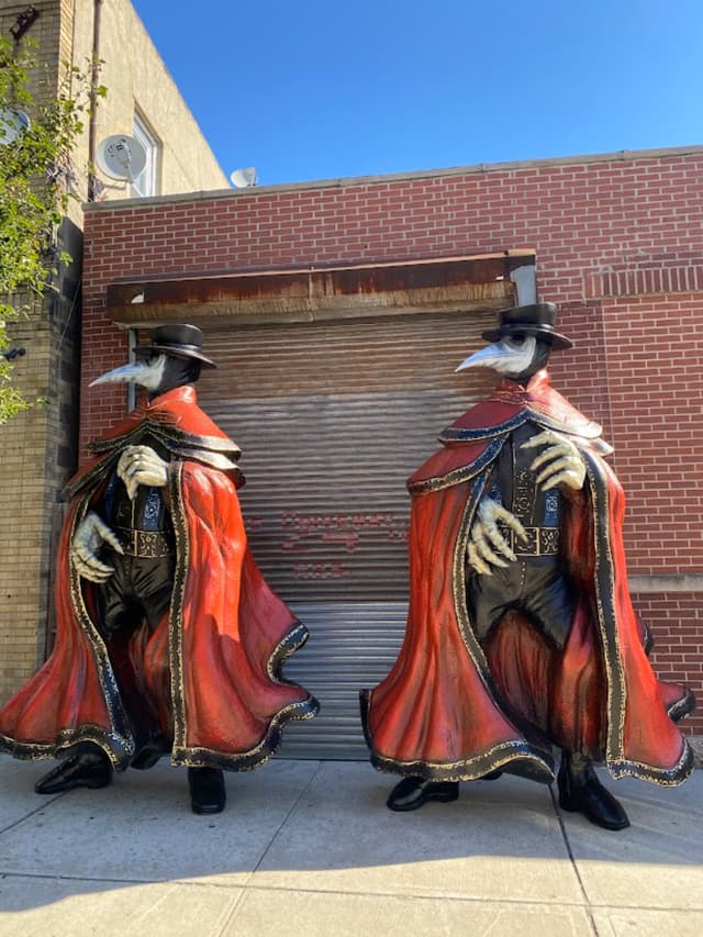 12' Halloween Plague Doctor Sculptures 