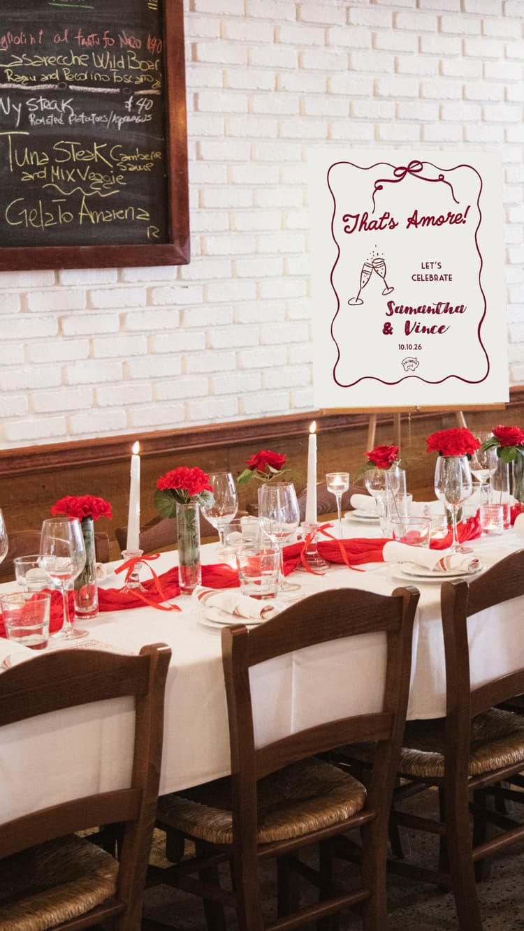 Rehearsal lunch wedding italian themed